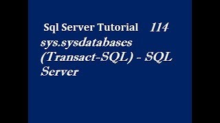 Uses of sys.sysdatabases in SQL Server