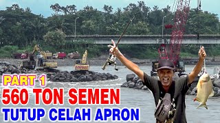 DAM BUNTET...!!! 80 TETRAPOD 7 TON TUTUP AIR DERAS CELAH APRON GROUNDSILL SRANDAKAN PART 1