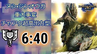 【MHRise】 ヌシ•ジンオウガ重大事変 チャアクTA 6:40