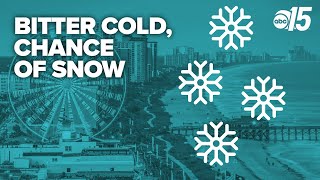 Bitter cold and a chance of snow in Myrtle Beach