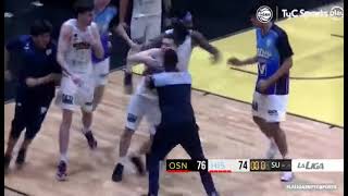 impresionante final del partido por la liga nacional de basquet argentino