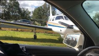 The pilot landed on the highway