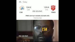 #CSK vs PBKS match Trolls CSK lose 💔..IPL 2021 phase 2 ..I MSD REVIEWS