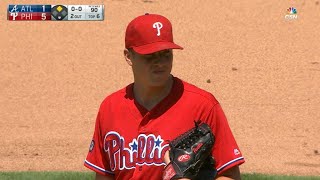 ATL@PHI: Pivetta works six strong frames, fans five