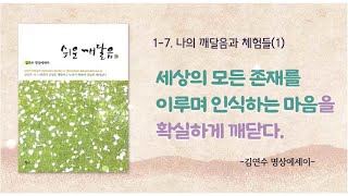 [쉬운 깨달음] #1-7. 나의 깨달음과 체험들(1). 세상의 모든 존재를 이루며 인식하는 마음을 확실하게 깨닫다.