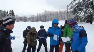 雪上キャンプ実習　ナビゲーション復習　i-nac国際自然環境アウトドア専門学校