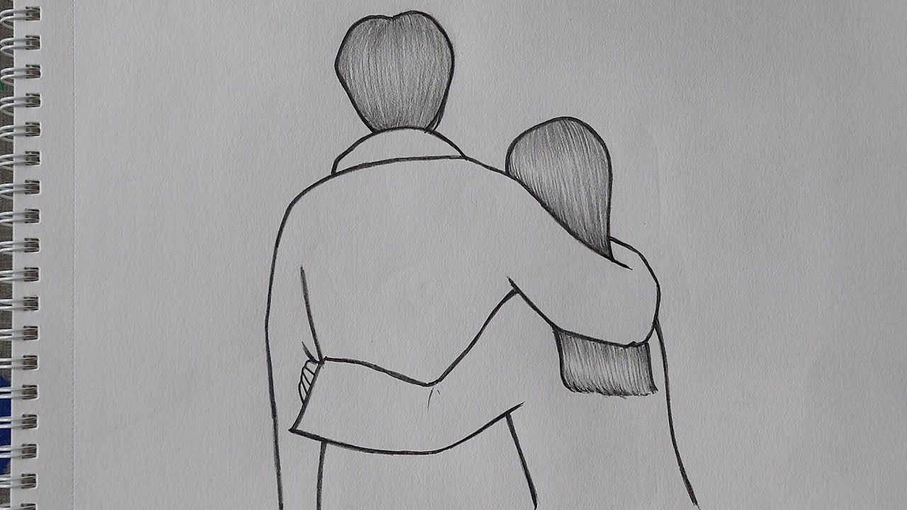 Realistic Couple Drawings For Beginners Easy Cartoon Wedding Couple On