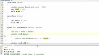 129. Accessing Interface Variables in Java Programming (Hindi)