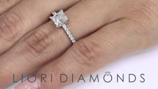 ER - 0355 - 1.65 Carat F-VS2 Certified Princess Cut Diamond Engagement Ring 18k White Gold