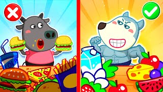 Healthy Food vs Junk Food Challenge 🥦🍔| Compilation Of Healthy Habits For Kids 🤩 Wolfoo Kids Cartoon