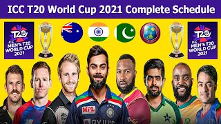 ICC T20 Men's Cricket World Cup Complete Schedule ,Matches, Date