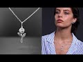 Sterling silver flower necklace pendant, floral jewelry | Emmanuela®