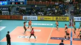 KT\u0026G-GS 3-0 SEMI FINALS KOREAN VOLLEYBALL LEAGUE 2009-10 MONTANO 36PTS MVP.PART 2/6