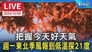 【LIVE】把握今天好天氣 週一東北季風報到低溫探21度