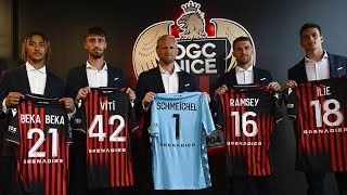 La présentation des recrues : Schmeichel, Ramsey, Viti, Beka Beka, et Ilie | OGC Nice 2022-23