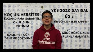 KOÇ ÜNİVERSİTESİ KAZANDIRMA GARANTİLİ OKUL GÜNÜ RUTİNİM! | YKS İÇİN BİR GÜNDE NELER YAPMALIYIZ?