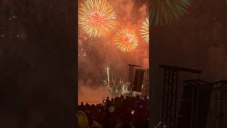 Vibrant fireworks light up Pattaya’s sky, casting reflections over the serene sea. #fireworks