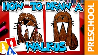 How To Draw A Walrus - Letter W - Preschool