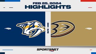 NHL Highlights | Predators vs. Ducks - February 25, 2024