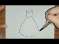 how to draw dress cara menggambar gaun