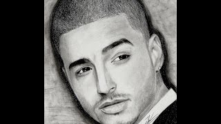 Drawing Maluma (speed) - Dibujando a Maluma - Retrato de 