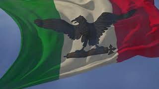 Waving flag and National anthem of the historical Italian Social Republic (1943–1945)