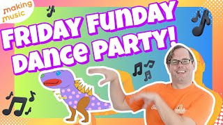 🦖🎶 Fun Dinosaur Dance Song for Kids | Friday Funday Dance Party 🎶🦖