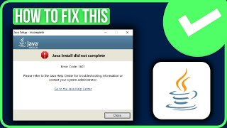 [FIXED] JAVA ERROR CODE 1601 | How to Fix Java Install Did Not Complete Problem