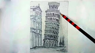 ★ Pisa Tower Pencil Sketch