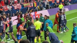 Last 10 minutes fight atletico vs man city UCL 2022 | Bench View