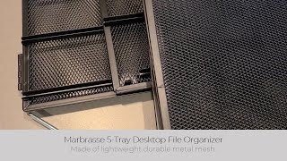 In Hand Review of Marbrasse 5-Trays Desktop File Organizer with Pen Holder