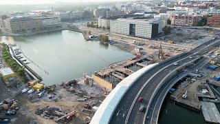 Helsinki Hakaniemi Bridge \u0026 the Demolition of  the Old Bridge and Sompasaari, September 2024