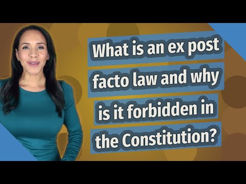 What article of the US Constitution bans ex post facto laws?
