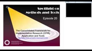 NCCMT Webinar: The Consolidated Framework for Implementation Research CFIR