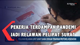 Puluhan Relawan Lipat Surat Suara Dengan Terapkan Protokol Kesehatan