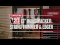 craftsman 20v weedwacker push button feed lithium ion 13 in. cordless string trimmer edger kit