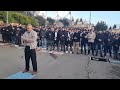 Worshippers pray outside Jerusalem’s Old City walls to mark Eid al-Fitr
