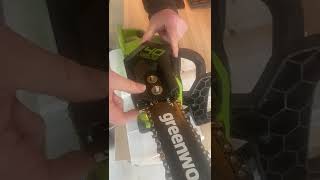 Installation of Guide Bar and Chain Loop: GreenWorks GD24X2CS36 Chainsaw