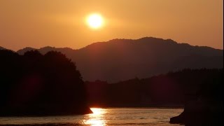 因島青果から見る夕日　平成２６年９月２８日