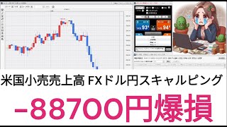 【FX指標トレード】マイナス約9万円大損 スキャルピング 米国小売売上高2月15日 #ドル円 #経済指標 #副業