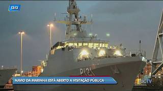 Navio da Marinha está aberto a visitação pública em Itajaí