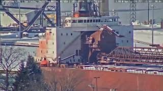 James R Barker Passing through the Soo locks for the last time this season, on Jan 14th, 2025