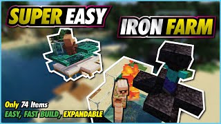 EASY IRON FARM Minecraft - 450+ Iron/hr, No Redstone