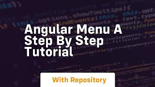 Angular menu a step by step tutorial