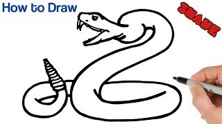 How to Draw a Snake Rattlesnake Easy | Animals Drawings Step by Step