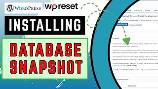 Installing WP Reset Database Snapshot