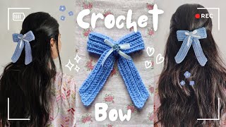 Crochet Hair Bow Tutorial | Step by step | For beginners