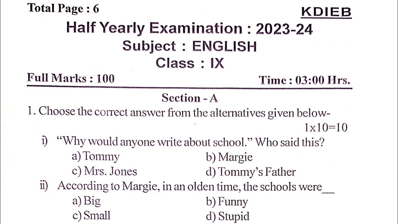 Computer Class 9 Cbse Half Yearly Question Paper At James Woodworth Blog