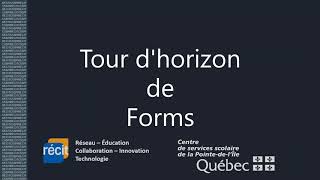 Tour d'horizon de Forms