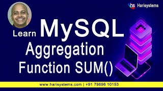 SQL Aggregate Functions - SUM Function | DBMS | SQL Tutorial | Harisystems